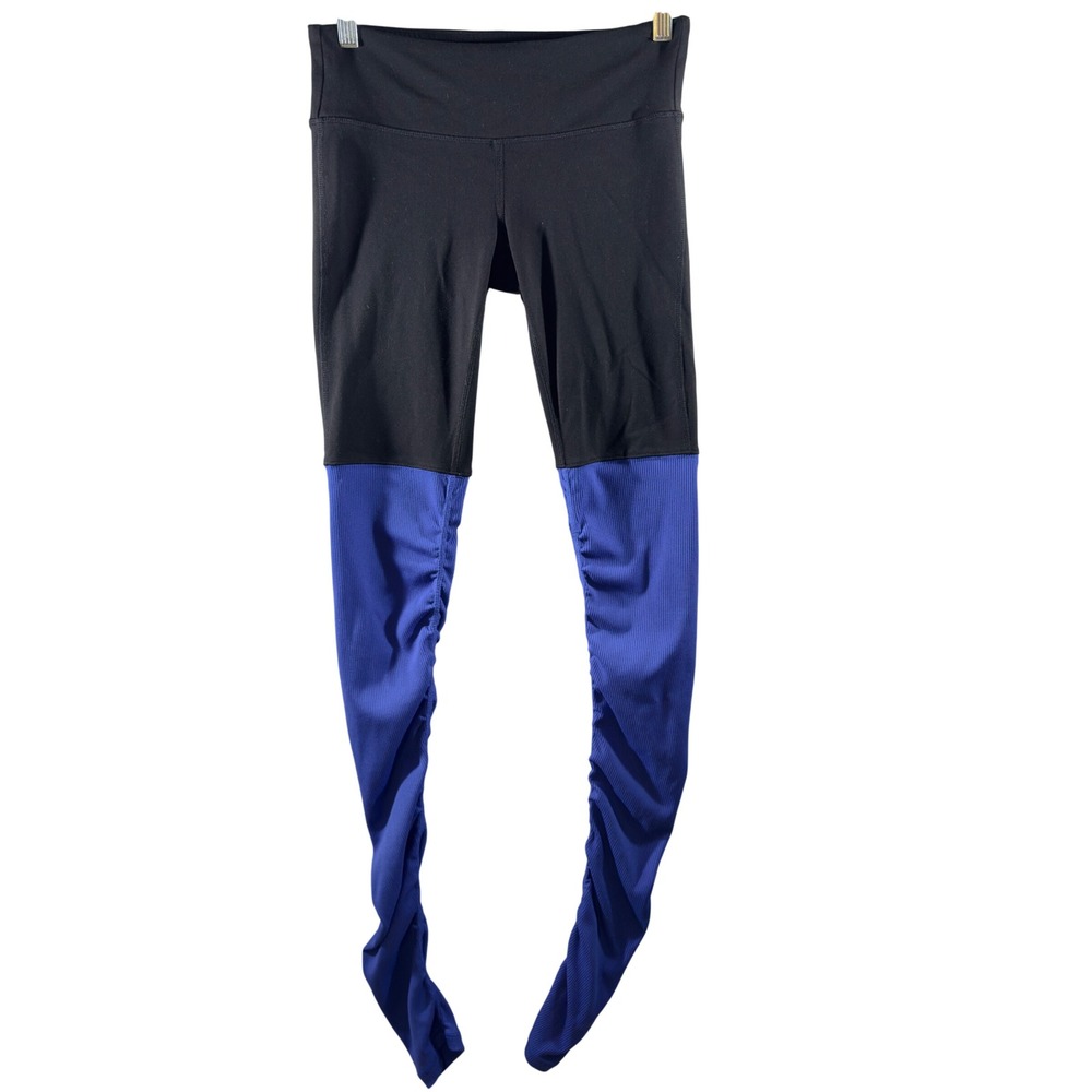 359 | Alo Yoga Goddess Womens Small High Waist Ribbed Leggings Black Blue